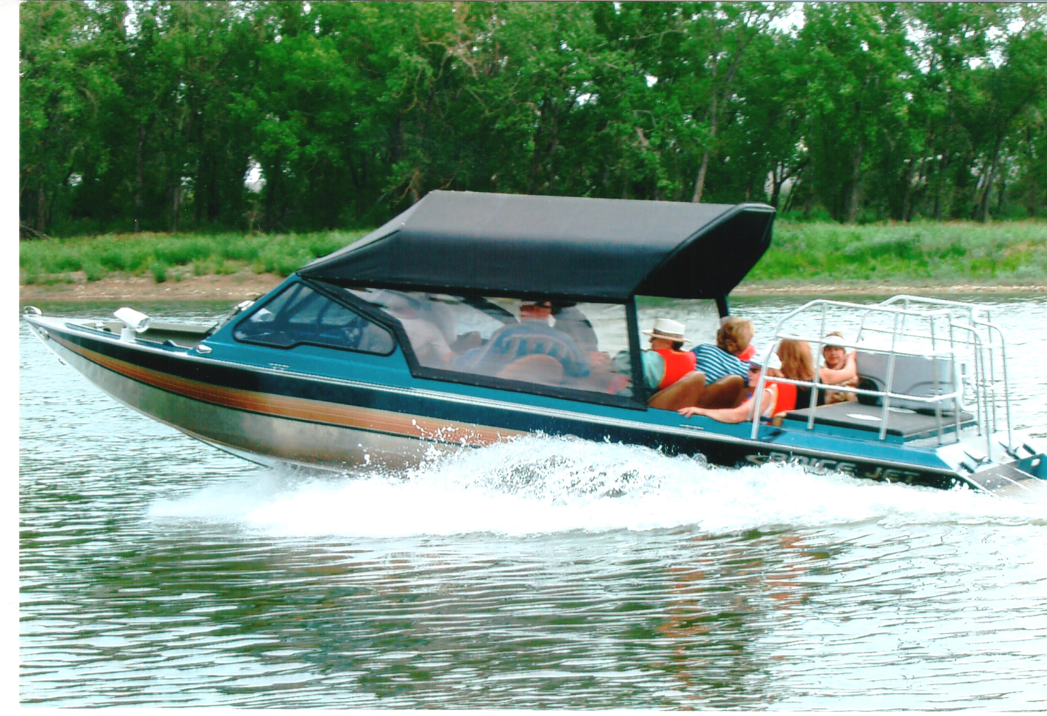 A jet boat on the river.