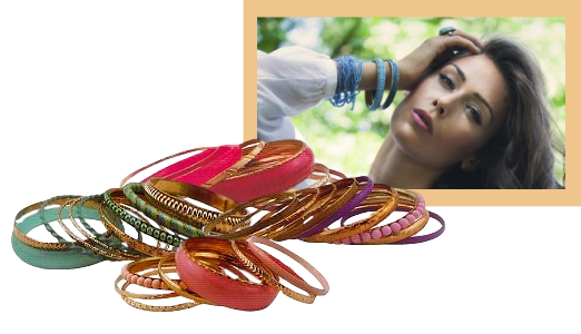 Colourful bangle bracelets