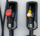 A photo of Gas and Diesel pumps.
