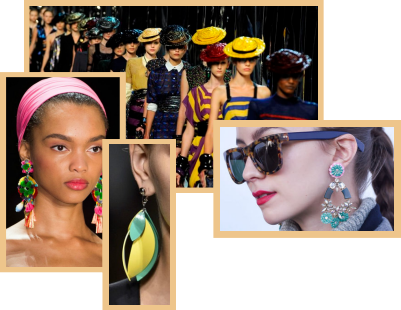A collage of models on the New York fashion runways.